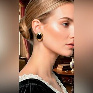 Liz Claiborne Vintage Chic Oval Clip-On Earrings